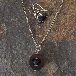 Essential Oil Lava Diffuser Necklace/Earring Set